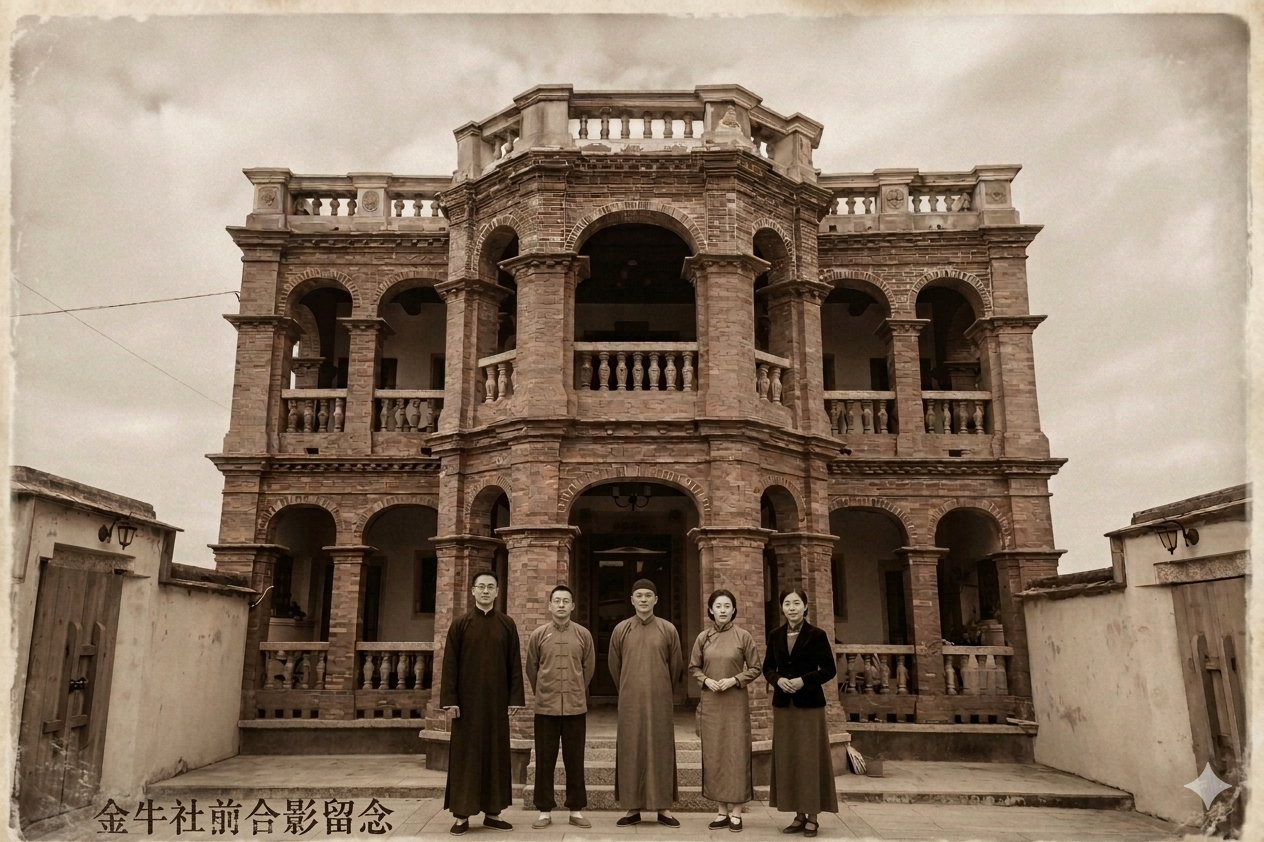 金牛社混合影留念 — 翁贊商洋樓